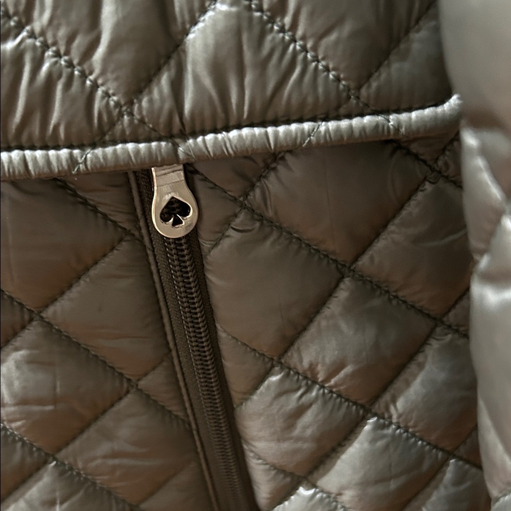 Kate Spade Quilted Puffer Jacket in Olive - Picture 3 of 16